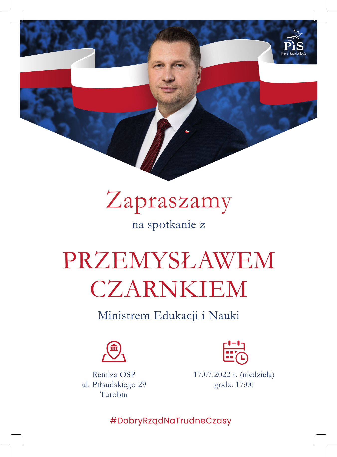 Przemysław Czarnek, spotkanie, Turobin, plakat