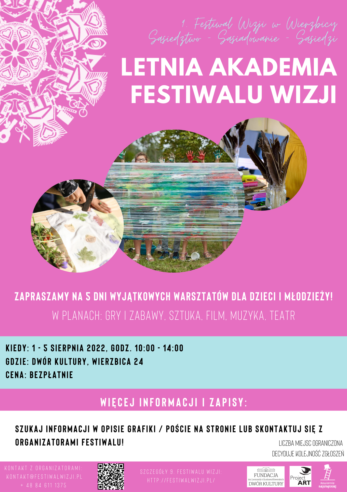 Letnia akademia festiwalu Wizji, wierzbica. plakat