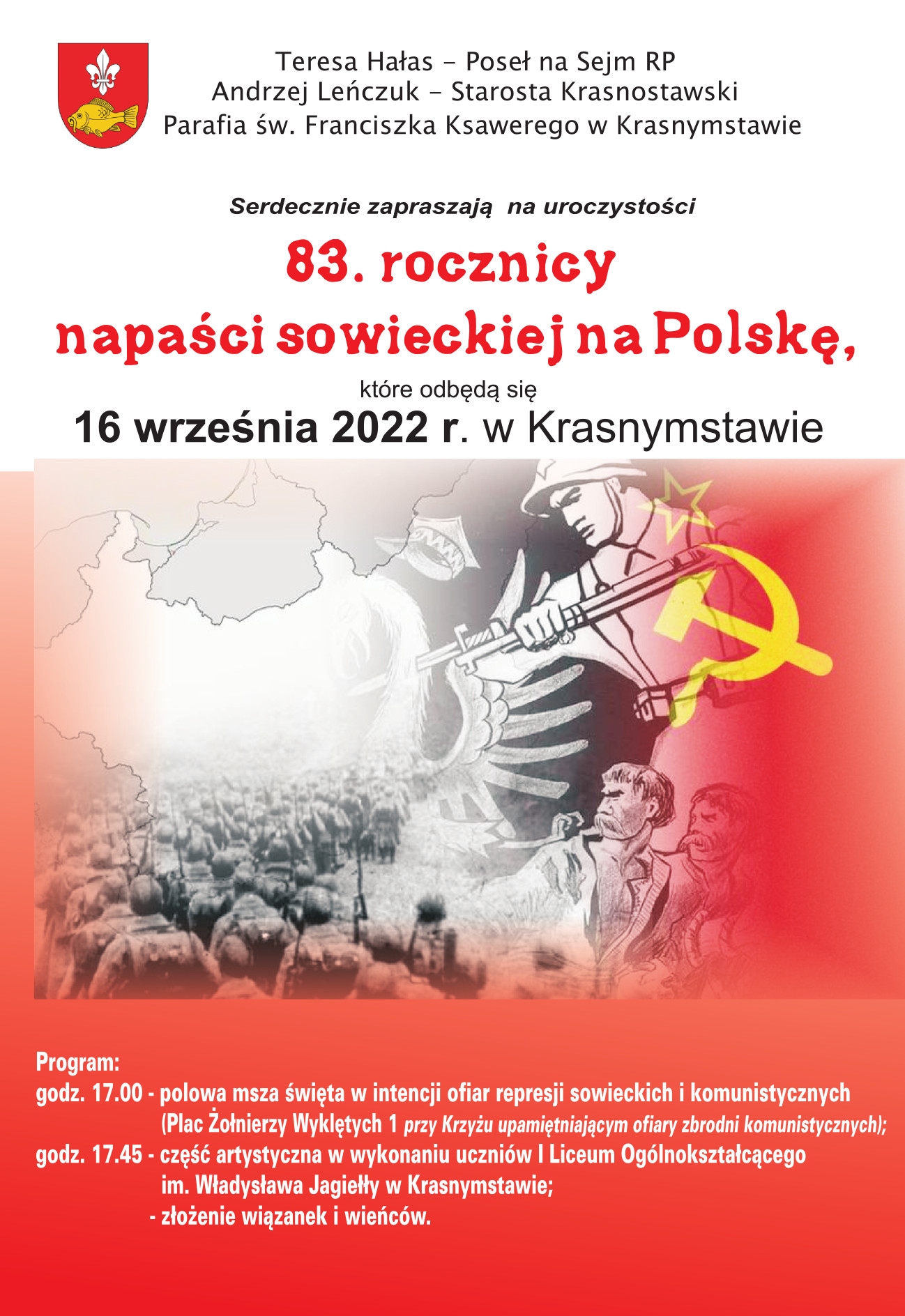 plakat 83. rocznicy napaści sowieckiej na Polskę