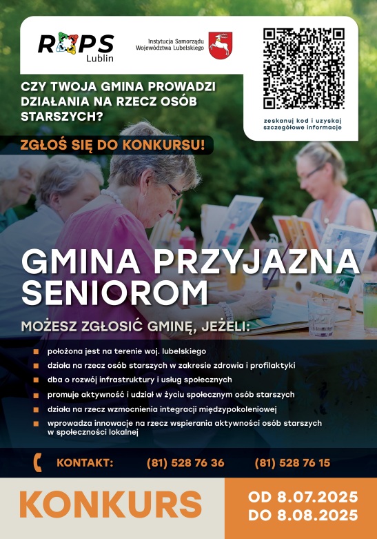 Dyrektor Regionalnego Ośrodka Polityki Społecznej w Lublinie ogłasza konkursy: „Gmina przyjazna Seniorom” i „Aktywny Senior”