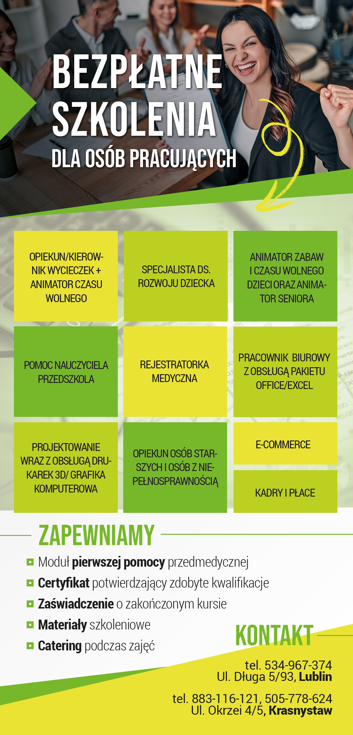 Bezpłatne szkolenia dla osób pracujących w Krasnymstawie
