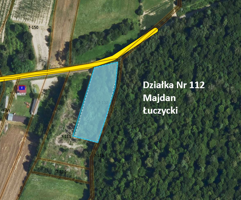Zdjęcie satelitarne działki.